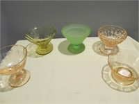 5 Various Depression Glass Sherbert Dishes