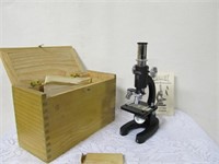 Lumex Students Microscope with wooden storage box