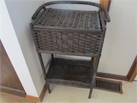 Vintage Wooden Woven Sewing Basket / Handle