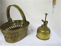 Decorative Oval Bronze Basket - 7 x 5