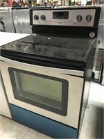 WHIRLPOOL STAINLESS ELECTRIC FLAT TOP STOVE