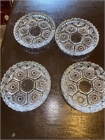 Lot of 4 Crystal Ash Trays/Coasters