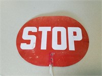Antique Metal Double Sided "Slow" & "Stop" Sign
