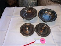 SILVERPLATE BOWLS WITH LIDS