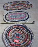 (3) Braided Rugs, (2 Oval & 1 Round) **