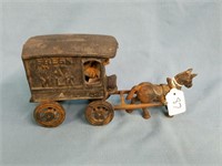 Vintage? Cast Iron Milk Buggy And Horse Set