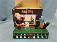 New In Box "Golfer" Cast Iron Bank
