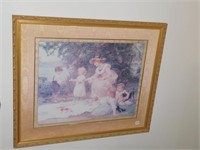 PRINT 36.5" W X 31" H DOUBLE MATTED WOOD FRAME,
