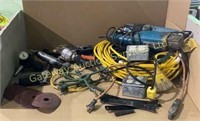 Assorted Power Cords, Grinders & Disks, Trouble...