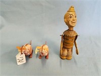 Tin Toy Windups (2 kangaroos And Vintage Clown