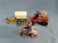 Lot Of 3 Wind-up Tin Toys