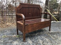 Antique Wood Storage Bench