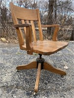 Antique Oak Swivel Desk Chair