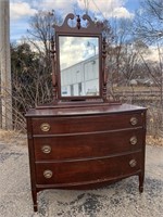 Vintage Wooden Dresser W/ Vanity Mirror