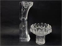 Vintage Heavy Art Glass Candle Holders