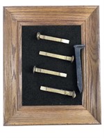 Framed Railroad Spikes From Wild Goose Railroad