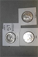 2 1966 AND 1968 D KENNEDY HALF DOLLARS