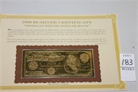 1886 5 DOLLAR GOLD FOIL BANK NOTE