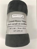 New Beauty Sleep Coral Fleece Throw Gray