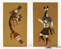 (2) Navajo Native American Sand Paintings