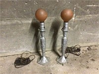 PAIR OF VINTAGE DECO LOOKING CANDLE STICK LAMPS