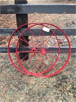 ANTIQUE STEEL WHEELS, 38" D