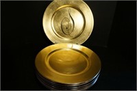 Royal Limited gold leaf  13" chargers x 9