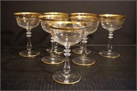 Gold rimmed antique goblets