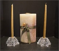 Candles and glass star holders