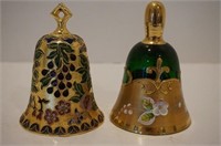 2 piece gold overlay glass bells