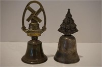 2 silver plate bells
