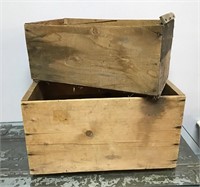 Pair of vintage wooden crates
