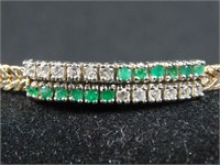 14 kt Emerald Diamond Bracelet