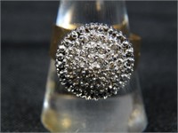 14 Kt Diamond Round Cluster Ring