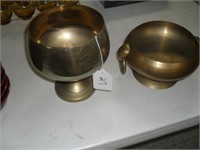 2 BRASS PLANTERS