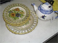 COLLECTOR PLATES AND TEAPOT