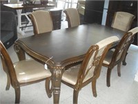 7PC MAHOGANY DINING SET WITH LEAF