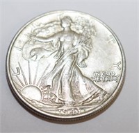 1943 US LIBERTY SILVER HAVE DOLLAR ! EX+