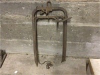 ANTIQUE HAY FORK = DOUBLE PRONG HAY FORK