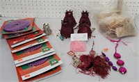 Mini lamp shades, beads, tiny bags, etc