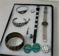 Bracelets, watch, earrings, etc