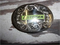 Steiger belt buckle Montana silver smith