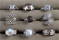 9 Modern Sterling Silver Rings