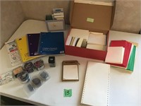 notebooks, clips, many office items
