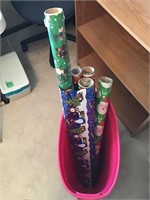 christmas paper, storage tub