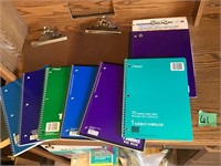 notebooks, clip boards