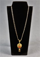 Victorian Coral Pendant Necklace