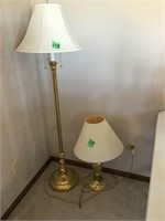brass floor lamp, table lamp