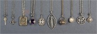 10 Sterling Silver Necklaces