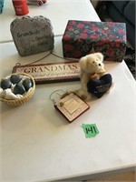 Gma items, jewerly box, more